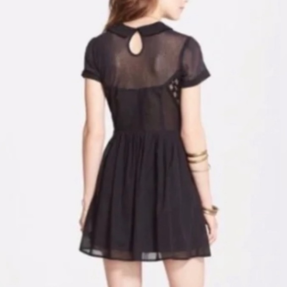 #14-Free People lBD with mesh and embroidery in noir - Picture 3 of 4